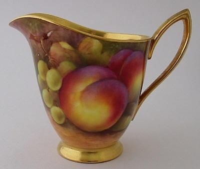 Lovely Fruit Painted Jug By Richard Budd (Former Royal Worcester Artist)