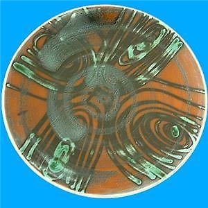 Antique Superb Large Poole Pottery Delphis Abstract Dish