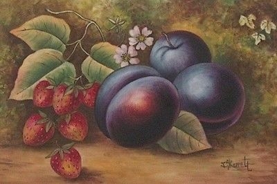 James Skerrett (Former Royal Worcester Artist) Fruit Tile Plaque