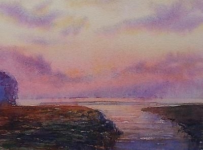 Nice David Rylance (St Ives School) Watercolour Painting - Coastal Landscape