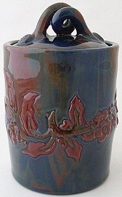 Antique Rare Elton Ware (Eltonware) Art Pottery Jar And Cover / Lidded Pot