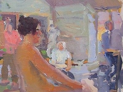 John Harvey (St Ives School) Life Class Nude Lady Oil Painting - Modern British