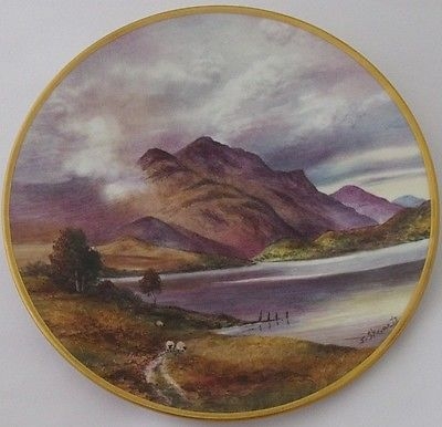 James Skerrett (Former Royal Worcester Artist) Highland Sheep Landscape Plate