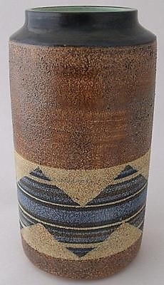 Stylish Troika Pottery Cylinder Vase By Alison Brigden (Senior Decorator)