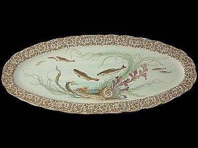 Rare Huge Royal Worcester Vitreous Fish Platter / Tray