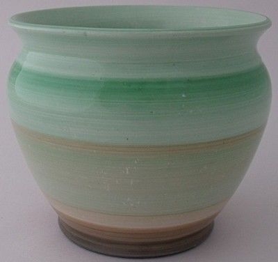 Stylish Small Shelley Pot With Banded Design - Art Deco