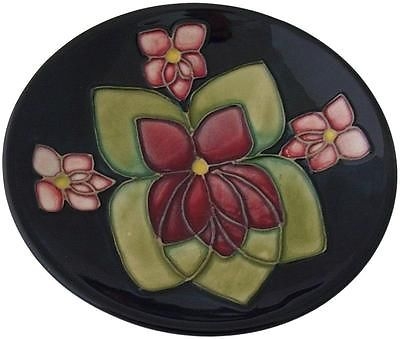 Delightful Small Moorcroft Pottery Violet Dish / Tray Designed By Sally Tuffin