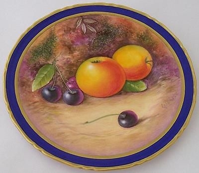 Superb Fruit Painted Plate By Leighton Maybury (Former Royal Worcester Artist)