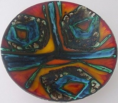 Superb Poole Pottery Shape 57 Delphis Bowl / Dish With Abstract Face ? Design