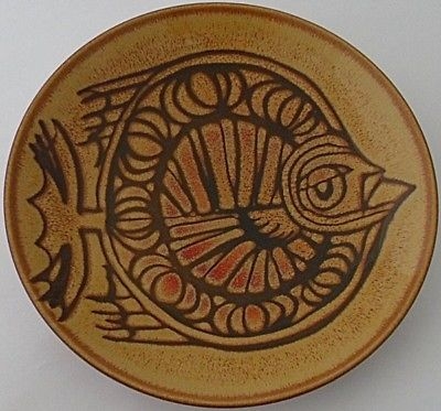 Poole Pottery Aegean Dish With Stylised Fish Design