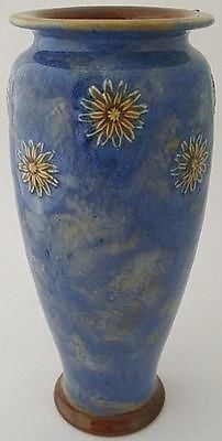 Impressive Large Royal Doulton Stoneware Vase With Stylish Floral Design