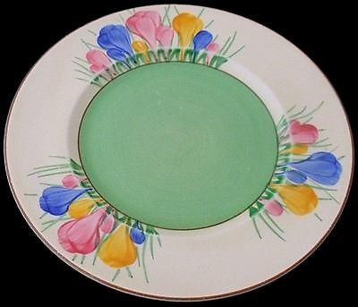 Attractive Clarice Cliff Plate - Spring Crocus Flowers Pattern - Art Deco