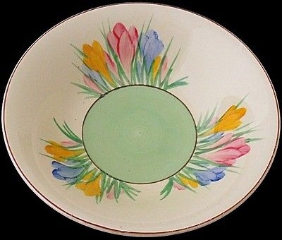 Very Attractive Clarice Cliff Spring Crocus Flowers Bowl - Art Deco