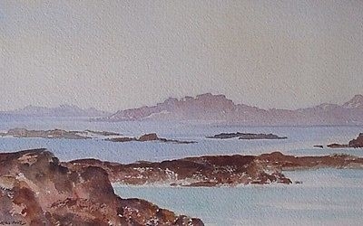 Francis Russell Flint (1915-1977) Coastal Landscape Watercolour Painting