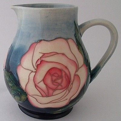 Attractive Moorcroft Pottery Collectors Club Rose Jug Designed By Sally Tuffin