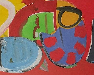 Fantastic Martin Lanyon (St Ives School Cornwall) Gouache Painting - Playground