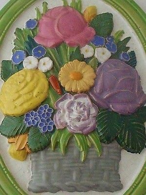 Rare Early Poole Pottery Della Robbia Floral Plaque Designed By Harold Stabler