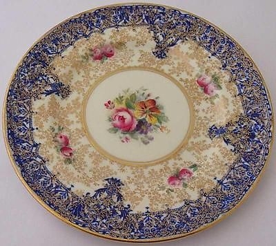 Fine Royal Worcester Plate With Floral (Flowers) Design By W Ley - 1950's