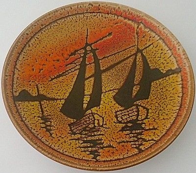 Poole Pottery Aegean Yachts / Boats Dish Designed By Leslie Elsden - 1970's