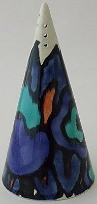Antique Colourful Zdenka Ralph (Ex Poole Pottery) Conical Sugar Sifter Shaker