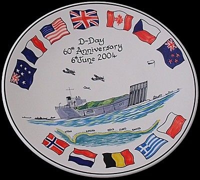 Antique Rare Poole Pottery Studio D-Day Commemorative Dish - Limited Edition Of 100