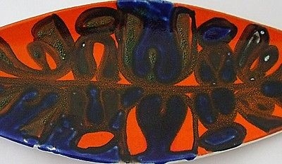 Superb Large Poole Pottery Delphis Shape 82 Spear Dish / Tray By Angela Wyburgh
