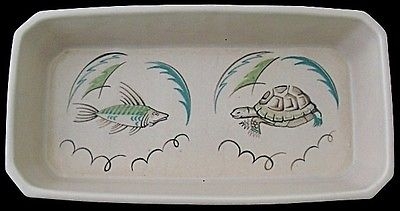 Antique Rare Poole Pottery Fish And Tortoise Dish / Tray By Ruth Pavely - Art Deco