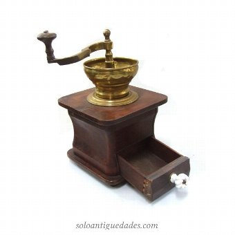 Antique Coffee grinder with white knob