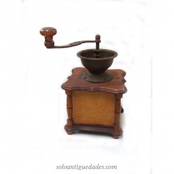 Antique Manual coffee grinder with square shape