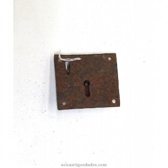 Antique Lock with a latch and guard quadrangular