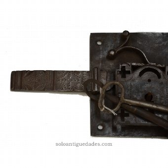 Antique Bolt lock decorated with Latin crosses