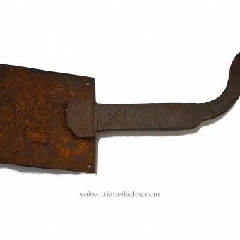 Antique Deadbolt lock decorated shield