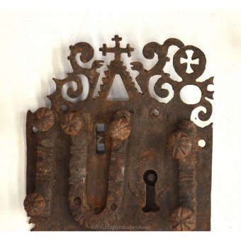 Antique Lock decorated with crosses and scrolls