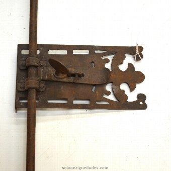 Antique Palastro deadbolt lock decorated with fleur de lis and scrolls