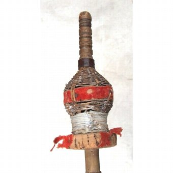 Antique Distaff formed by a cylindrical rod