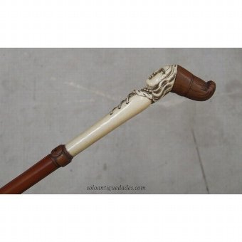 Antique Staff. Decorated with carved head