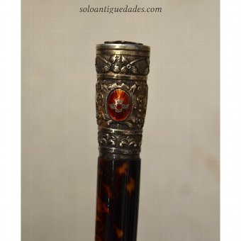 Antique Staff. With silver metal handle