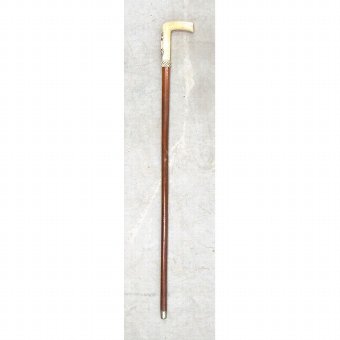 Antique Staff. L-shaped handle carved
