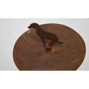 Antique Lid with horse-shaped handle