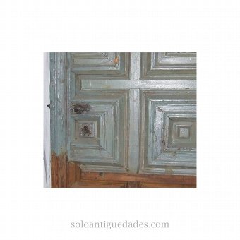 Antique Blue Door with polychrome