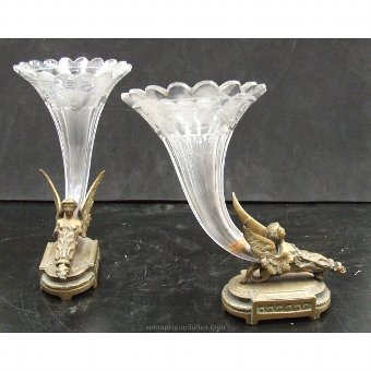 Antique Pair of vases with winged figure