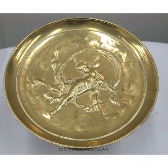 Antique Fruit bronze figure of a woman