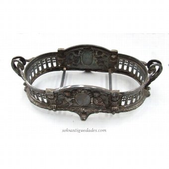 Antique Metal fruit bowl decorated with angels