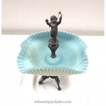 Antique Fruit of porcelain sculpture of Cupid