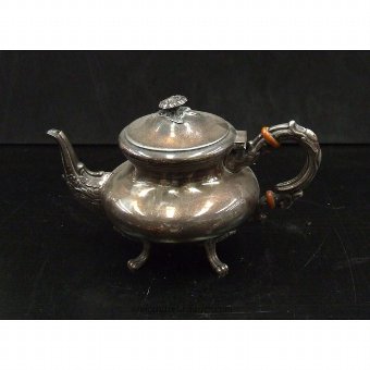 Antique Teapot with fused and engraved decoration