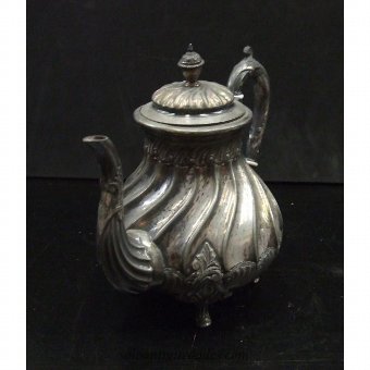 Antique Silver teapot with bulbous body
