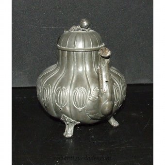 Antique Teapot with lid shaped fruit topped