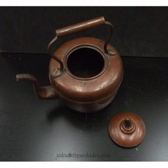 Antique Copper teapot with lid conical