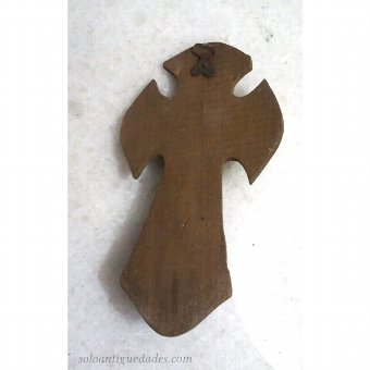 Antique Christ wooden Benditera three nails