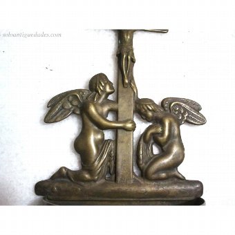 Antique Golden metal Benditera crucifix